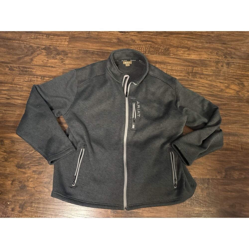 Ariat Caldwell Jacket Men's 2XLCharcoal Grey Fleece Full Zip Performance Outdoor